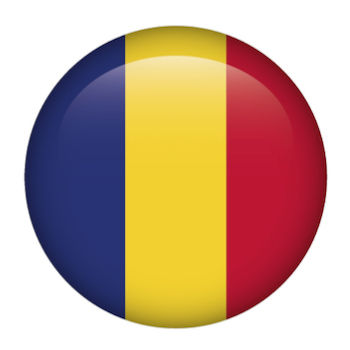 Romania button flag