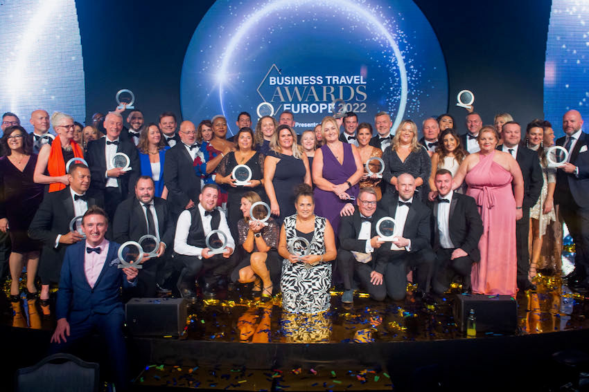 Business Travel Awards Europe 2022 winners group photo 850
