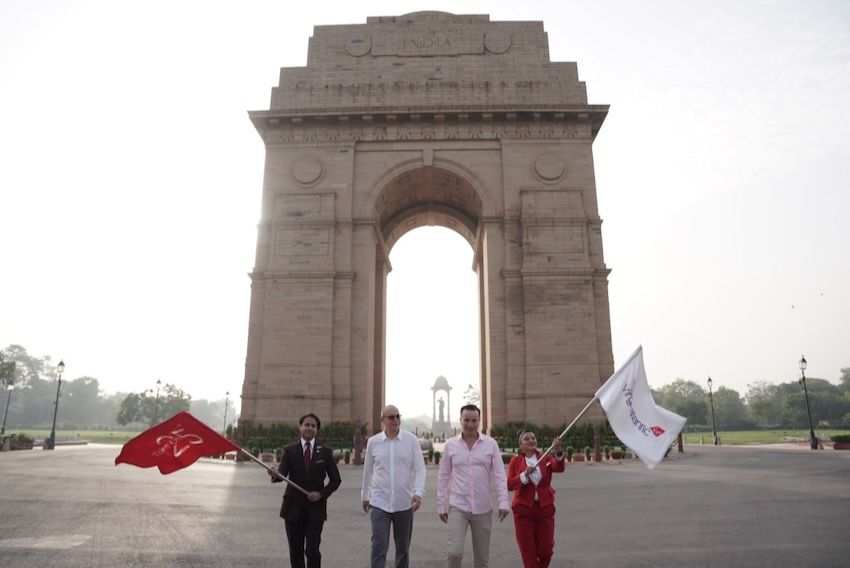 Shai Weiss pictured at India Gate, New Delhi, in June with the airline's chief commercial officer Juha J?rvinen. Weiss joined Virgin Atlantic as EVP and CFO in July 2014, assumed the role of EVP and CCO in January 2017, and took up the position of CEO in January 2019