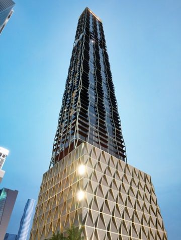 The James' façade is inspired by the elegance of an interlaced bracelet. The James' façade is inspired by the elegance of an interlaced bracelet.