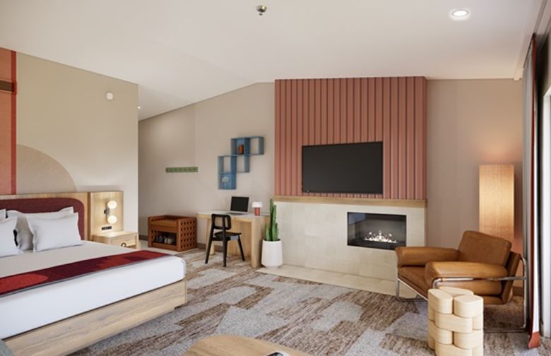 Rendering of an Outbound Sedona guest room Rendering of an Outbound Sedona guest room