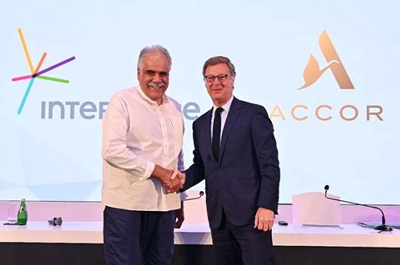 Rahul Bhatia (l.), InterGlobe Enterprises, signed a deal in April with Accor Chairman and CEO Sébastien Bazin. Rahul Bhatia (l.), InterGlobe Enterprises, signed a deal in April with Accor Chairman and CEO Sébastien Bazin.