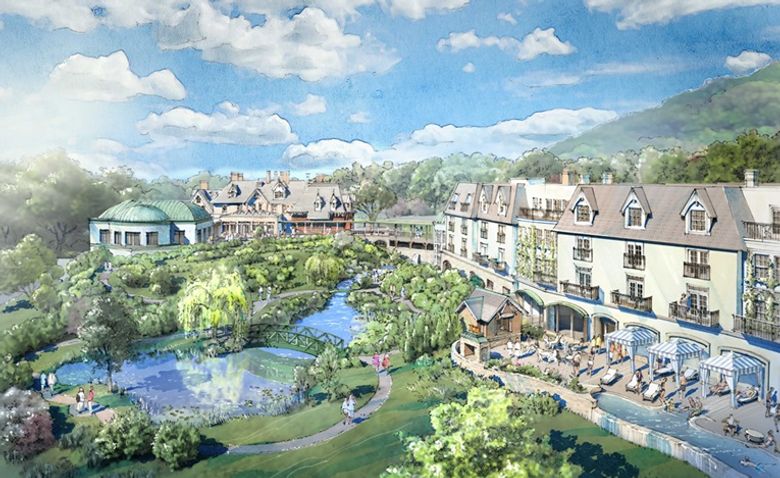 Rendering of the Mirbeau spa resort planned for Beacon, New York Rendering of the Mirbeau spa resort planned for Beacon, New York