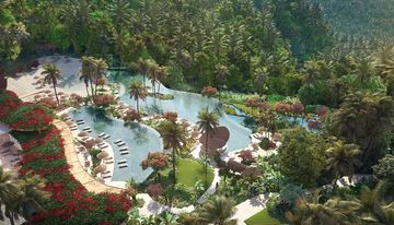 Rendering of pool view at Alma de Samaná Golf & Residences Rendering of pool view at Alma de Samaná Golf & Residences