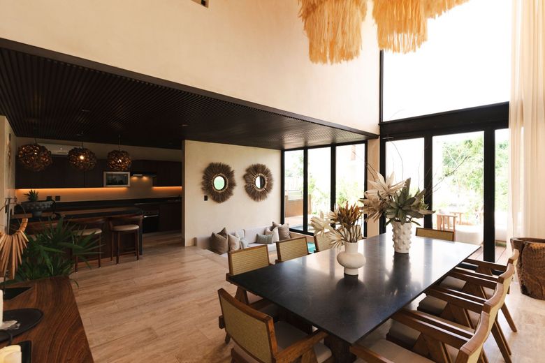 The all-inclusive villas can be shared with as many as eight people.