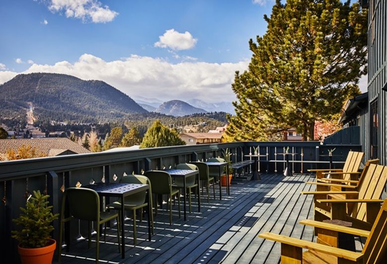 Porch setting at Trailborn Rocky Mountain Outpost