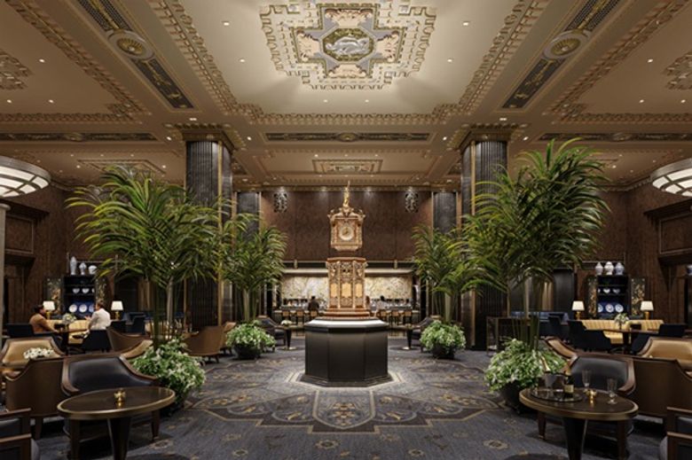 Rendering of the famed clock in the lobby at the Waldorf Astoria New York City Rendering of the famed clock in the lobby at the Waldorf Astoria New York City