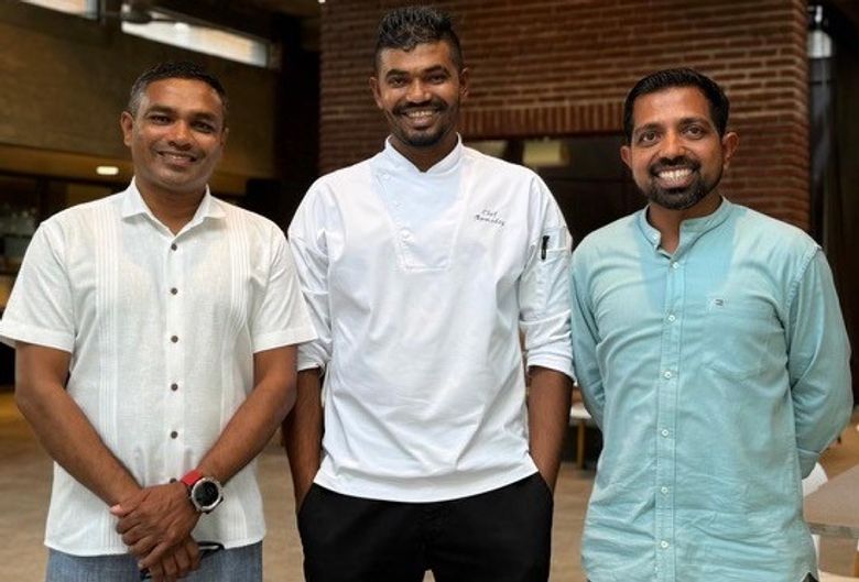 From left: Fari Campus HR Manager Hassan Rasheed, Head Chef Ahmed Rasheed and Campus Director Nawaz Ahmed From left: Fari Campus HR Manager Hassan Rasheed, Head Chef Ahmed Rasheed and Campus Director Nawaz Ahmed