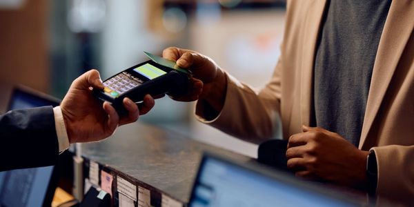 Hotel guest paying
