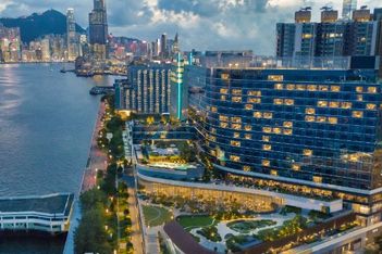Kerry Hotel Hong Kong night skyline