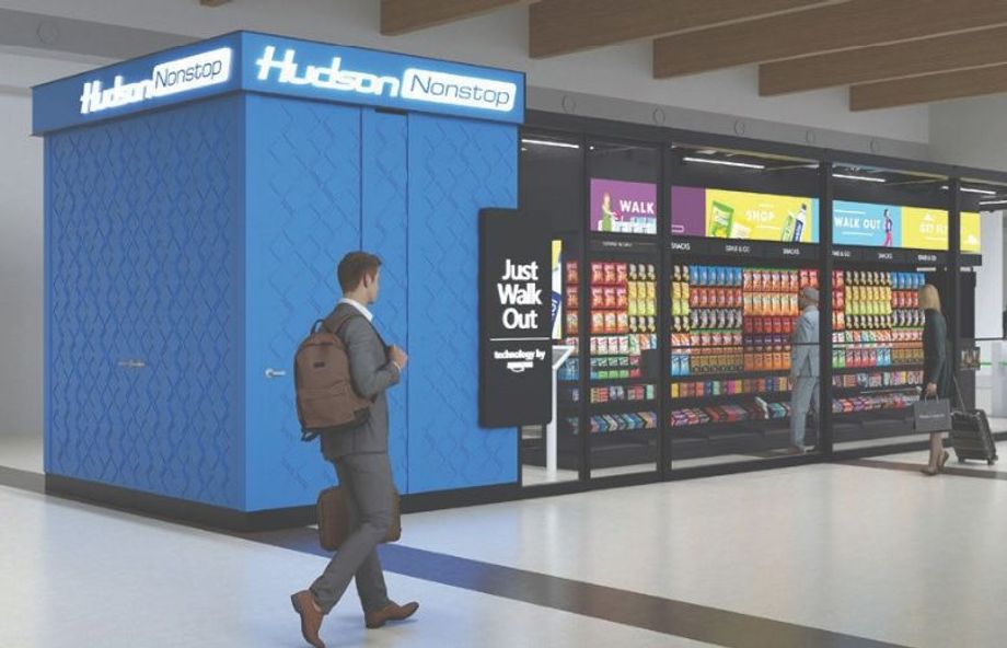 Amazon’s 'Just Walk Out' technology is being trialled at Dallas Love Field Airport’s Hudson Nonstop retail store, where customers can walk out without having to queue up to pay.