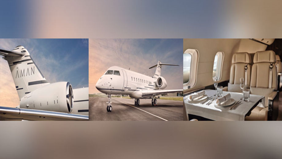 The Aman Private Jet, a Bombadier Global 5000, will offer 12 guests the ability to move around the world at their own pace.