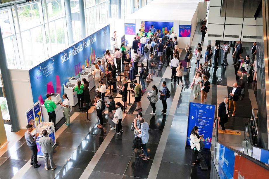 A busy time at Suntec Singapore Convention & Exhibition Centre.