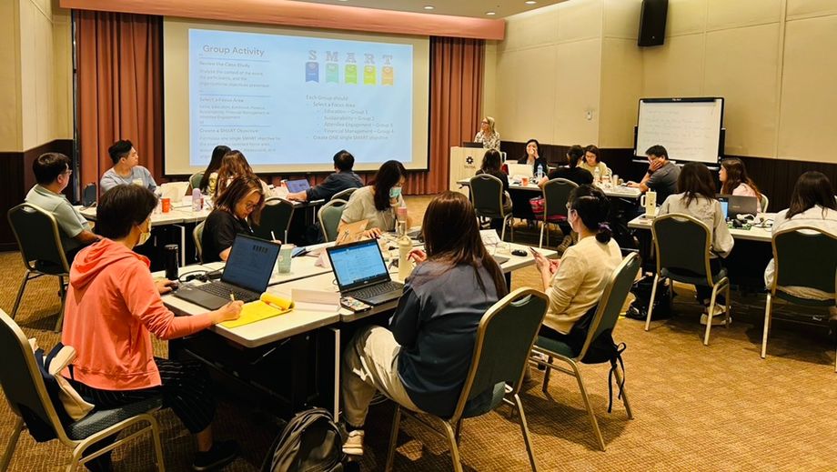 Participants engaged in interactive planning exercises during CMP training.