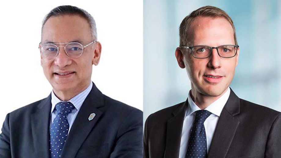 Phusit Rattanakul Sereeruengsit, Director-General of the Department of International Trade Promotion (left) and Mathias Kuepper, MD of Koelnmesse share long-term plans for Thaifex-Anuga Asia.