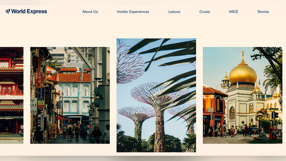 The World Express website showcases its new logo, refreshed branding, and revamped aesthetic.