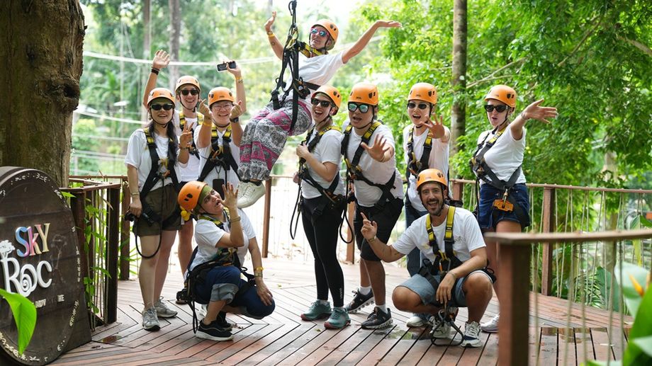 Groups get active at Sky Rock Khao Lak Adventure.