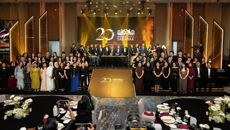 Room to celebrate: BESarawak's 20th-anniversary gala filled voco Kuching's Rainforest Ballroom, which opened in June 2026.