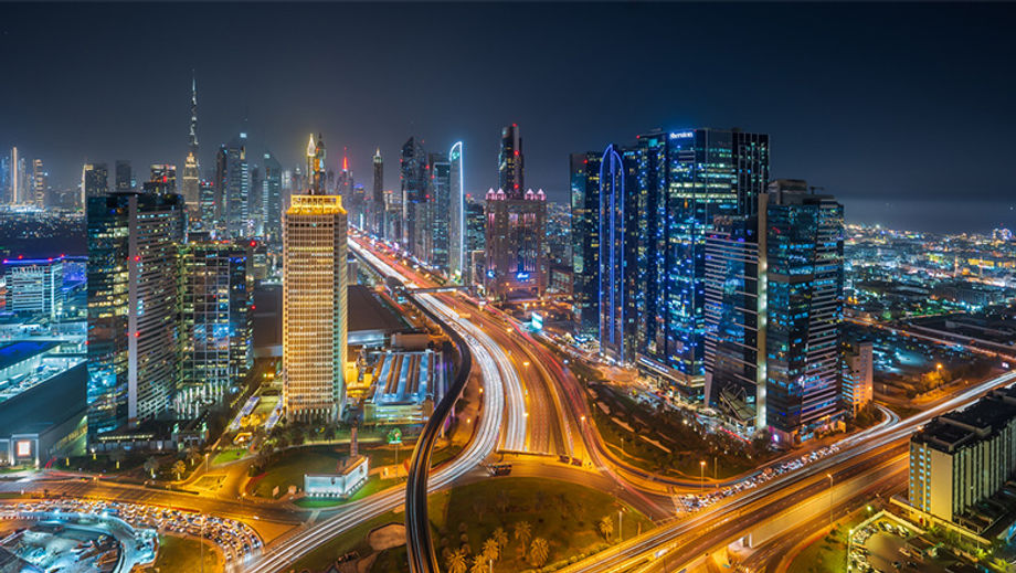 Dubai night lights.