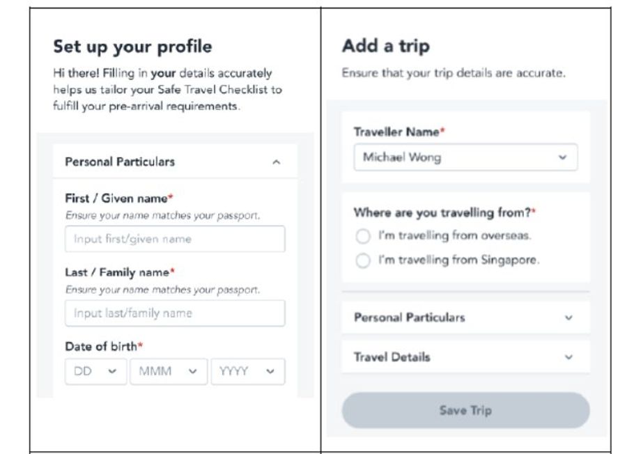 After registering for an STC account, passengers can immediately add their upcoming trips.