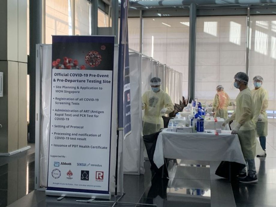 On-site testing at last week's TIC event, which will soon be compulsory for all events with more than 250 delegates.
