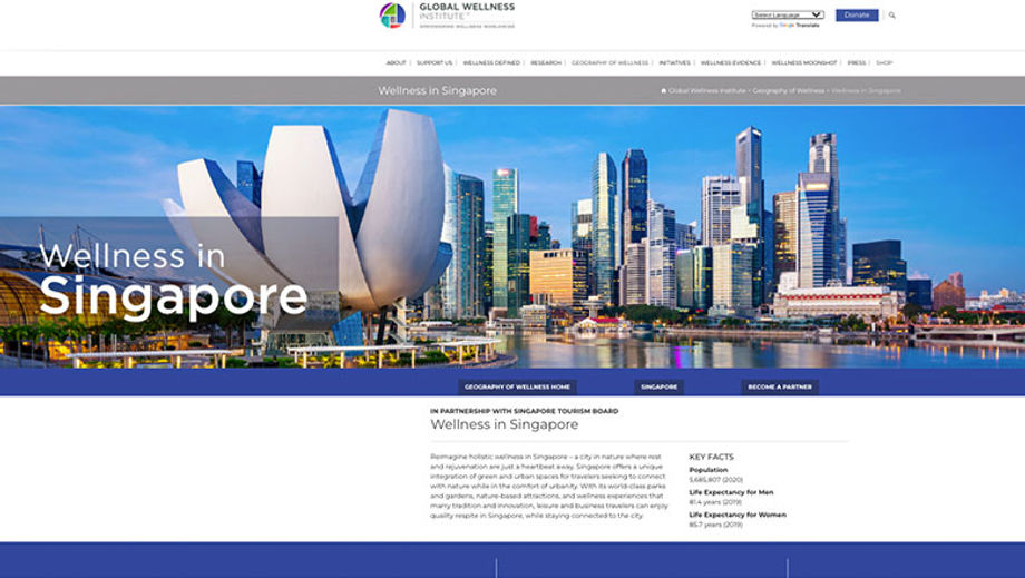 Singapore joins as first country partner in Global Wellness Institute's Geography of Wellness microsite.