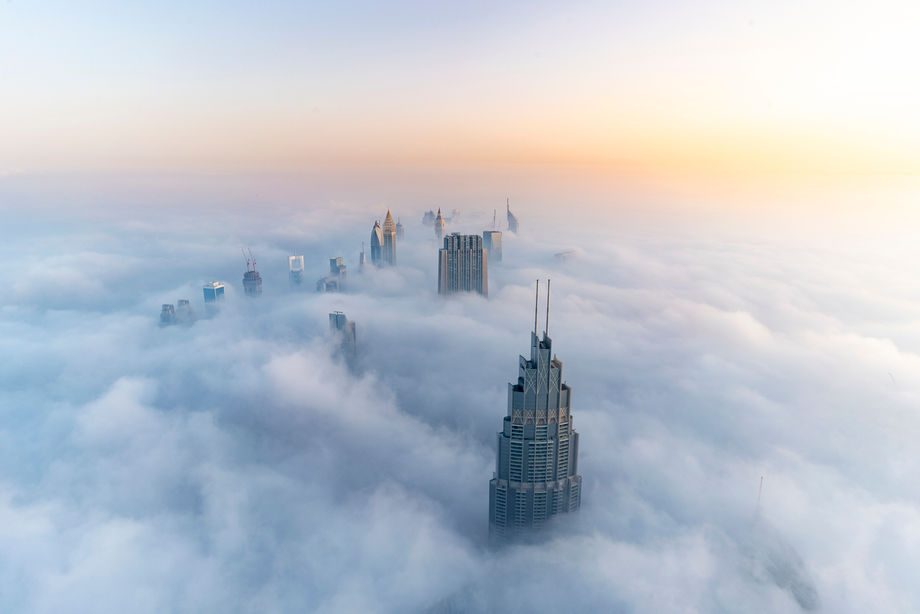 With major events relocating, the destination is not out of the weeds – at least not yet. Pictured: a foggy day in Dubai, UAE.