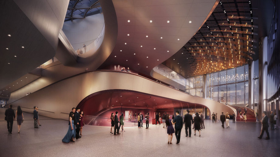 The Lyric Theatre foyer in the upcoming West Kowloon Performing Arts Centre.