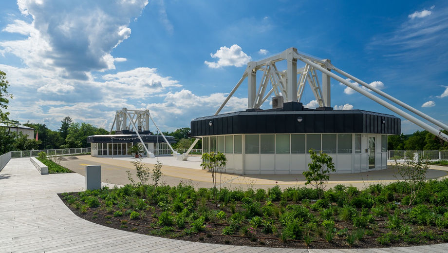 The Křižík Pavilions at the Prague Exhibition Grounds have been transformed into green roof terraces, creating new spaces for relaxation, events, and gatherings