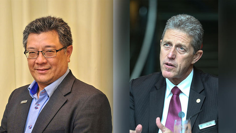 17% of the total industry workforce has been laid off, said Alan Pryor, chairman at Business Events Council Malaysia (right). MACEOS president Francis Teo (left) is lobbying the government to support the virtual push.