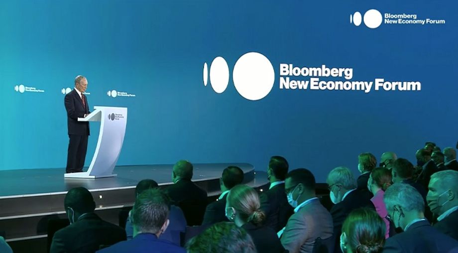 Founder Michael R. Bloomberg at the opening address of the high-profile event, attended by some 300 influential leaders and policymakers in-person and digitally.