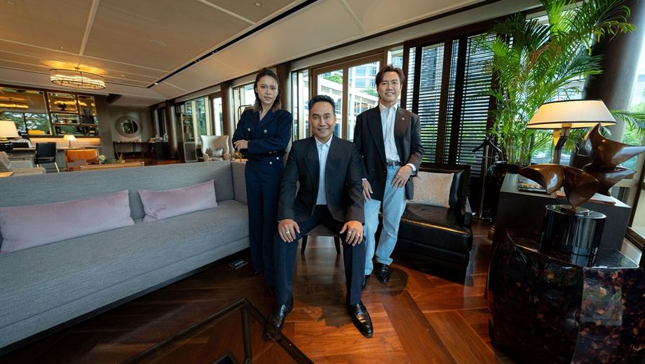 From left: Pete Make-Arun, COO of Bwnd Events; Max Boontawee Jantasuwan, founder and executive chairman of Events Travel Asia Group; and El Kwang, chief executive of Bwnd Events.