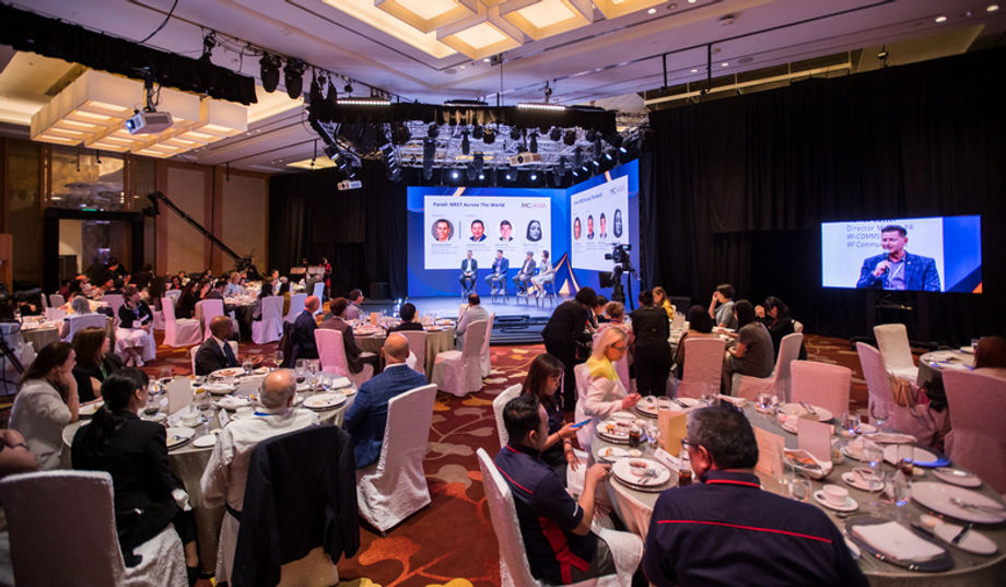 The panel discussion, Meet Around the World, led by Northstar Meetings Group's David Blansfeld, Elevated Meeting Solutions' Timothy Glanzer, World Express Group's Darren Tan and WI Communications' Marisa Lutter.