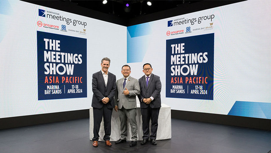 (from left) Northstar Travel Group’s David Blansfield, Singapore Tourism Board’s Poh Chi Chuan and Marina Bay Sands' Ong Wee Min.