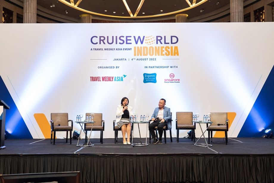During a panel discussion at CruiseWorld Indonesia 2022, Best Tour and Cruise Centre's president director Johnny Judianto (right) told moderator, Travel Weekly Asia's Xinyi Liang-Pholsena, that he sees growing interest in cruises for Indonesian incentive as well as interest groups.