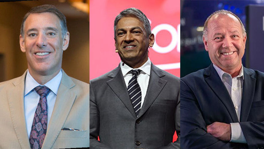 Sherrif Karamat, president and CEO of PCMA; Michael Massari, chief sales officer of Caesars Entertainment; and Steve Enselein, senior vice president of events at Hyatt.