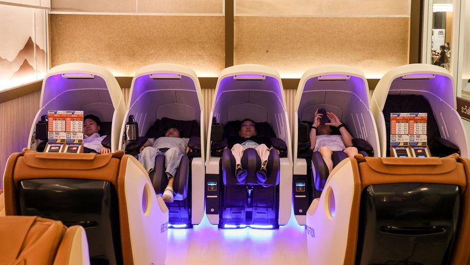 The Kayajit wellness corner, equipped with massage chairs, provide a welcome respite from a packed meetings schedule.