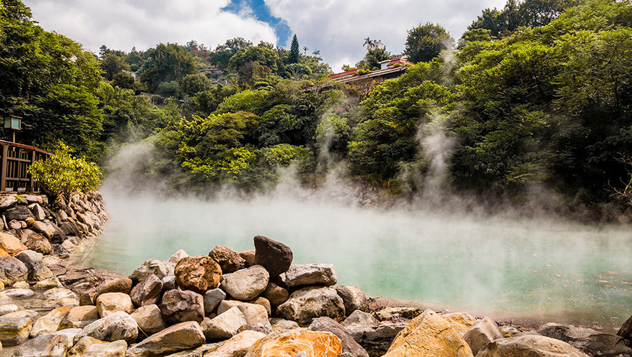 The Beitou Hot Springs, iust north of Taipei, is home to hot spring resorts and natural ecological wonders.