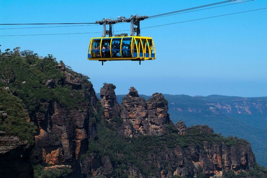 The 545-metre Scenic Cableway journey offers a unique vantage point to view geological marvels such as the Three Sisters, Orphan Rock and Mt Solitary.