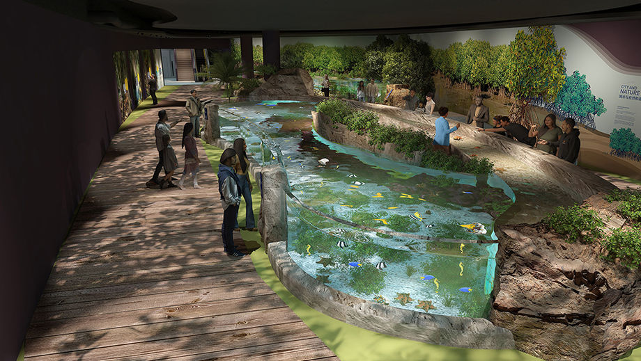 At the Singapore Oceanarium, delegates can easily transition between meeting rooms to learning about marine life and conservation efforts through storytelling and interactive exhibits.
