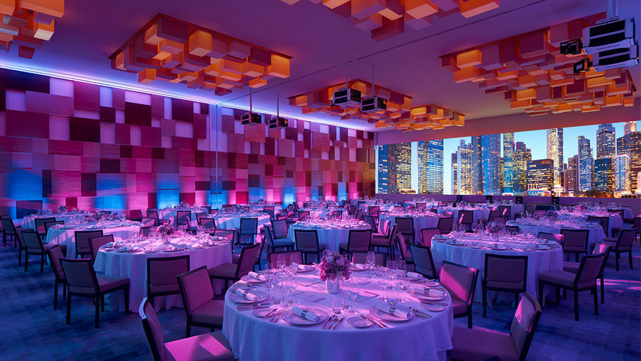 The Grand Ballroom’s panoramic digital canvas walls set the stage with its immersive displays.