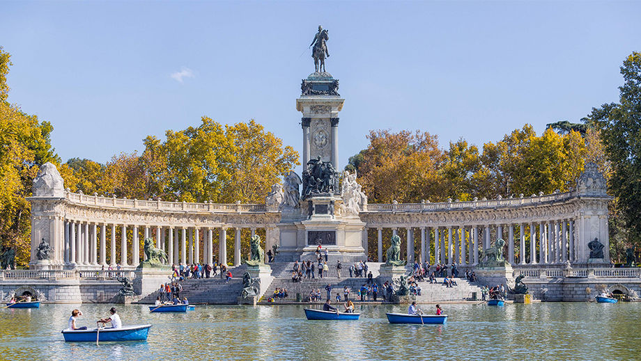 Connections abound year-round in a city steeped in culture and history. Pictured, visitors at Estanque Grande (Great Pond) in El Retiro Park, a royal retreat until the late 19th century.