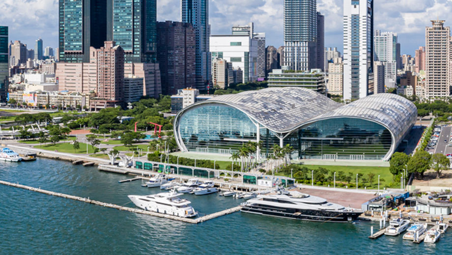 With its waterfront location and modern architecture, the Kaohsiung Exhibition Center has become a southern Taiwan landmark for international business events.