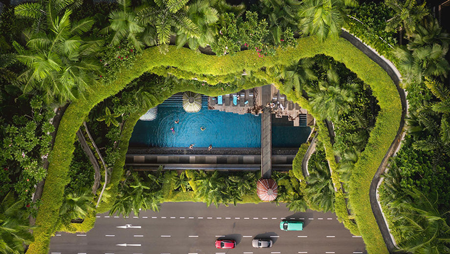 Nature flourishes at the PARKROYAL COLLECTION Pickering Hotel, a ‘hotel in a garden’ that packs eco-friendly design features from solar-powered systems to use of rainwater harvesting.