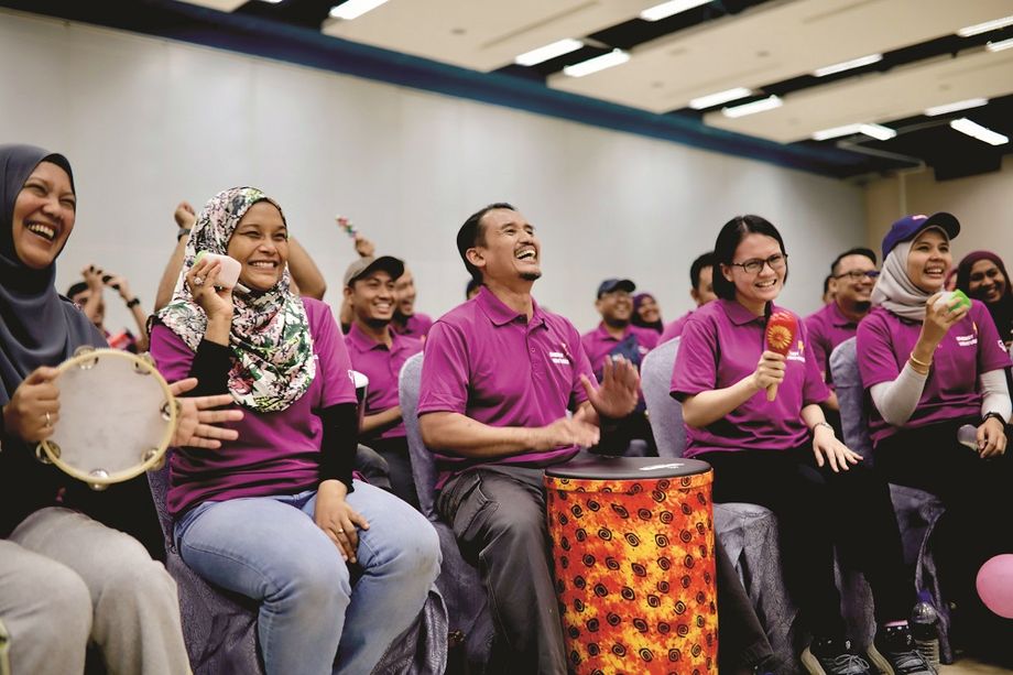 Music-playing sessions are a favourite among corporate staff, according Rodger Roy Joseph, founder and director of RaM Music Network - Drum Circle Malaysia.