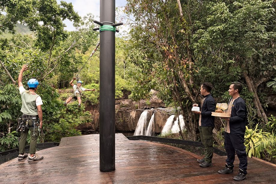 Shinta Mani Wild offers a zipline entry to the retreat.