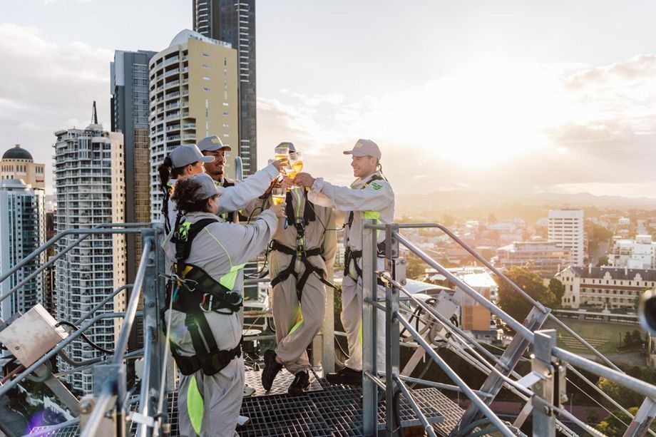 'Toast at the Top' is a new addition to the Story Bridge Adventure Climb, adding a sparkling finish to climbs for groups.