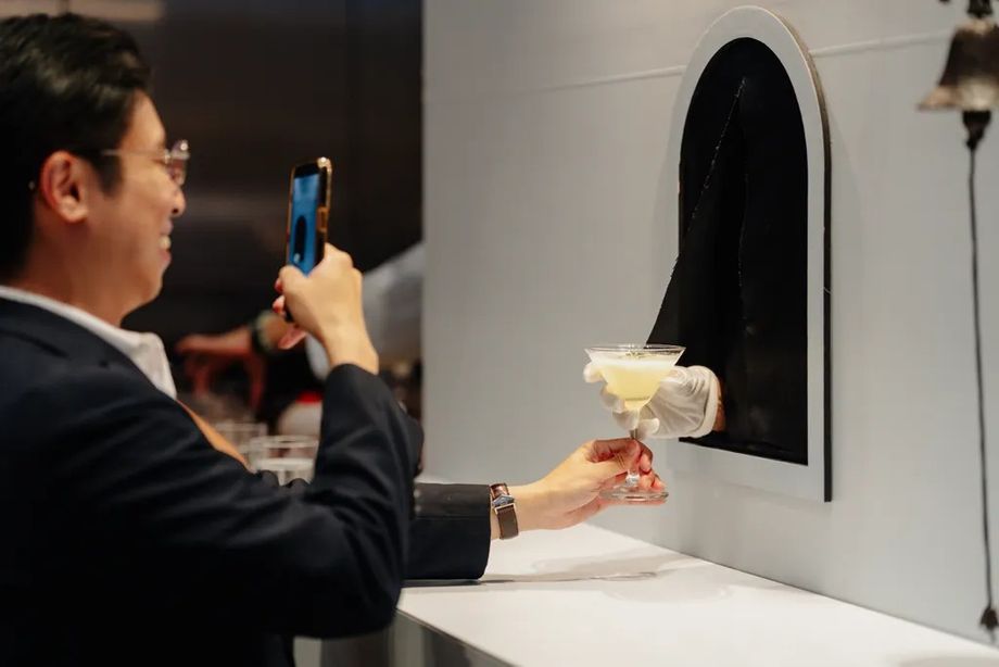 Ring bell for martinis. Excitement built through interactive cocktail experience.