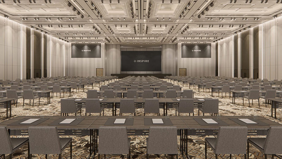 The 12,000sqm Grand Ballroom at Mohegan INSPIRE Entertainment Resort hosts 3,000 pax.