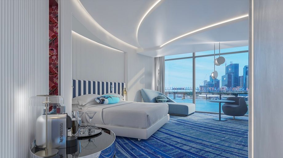 Each room at the 585-key W Sydney is inspired by the marine environment.